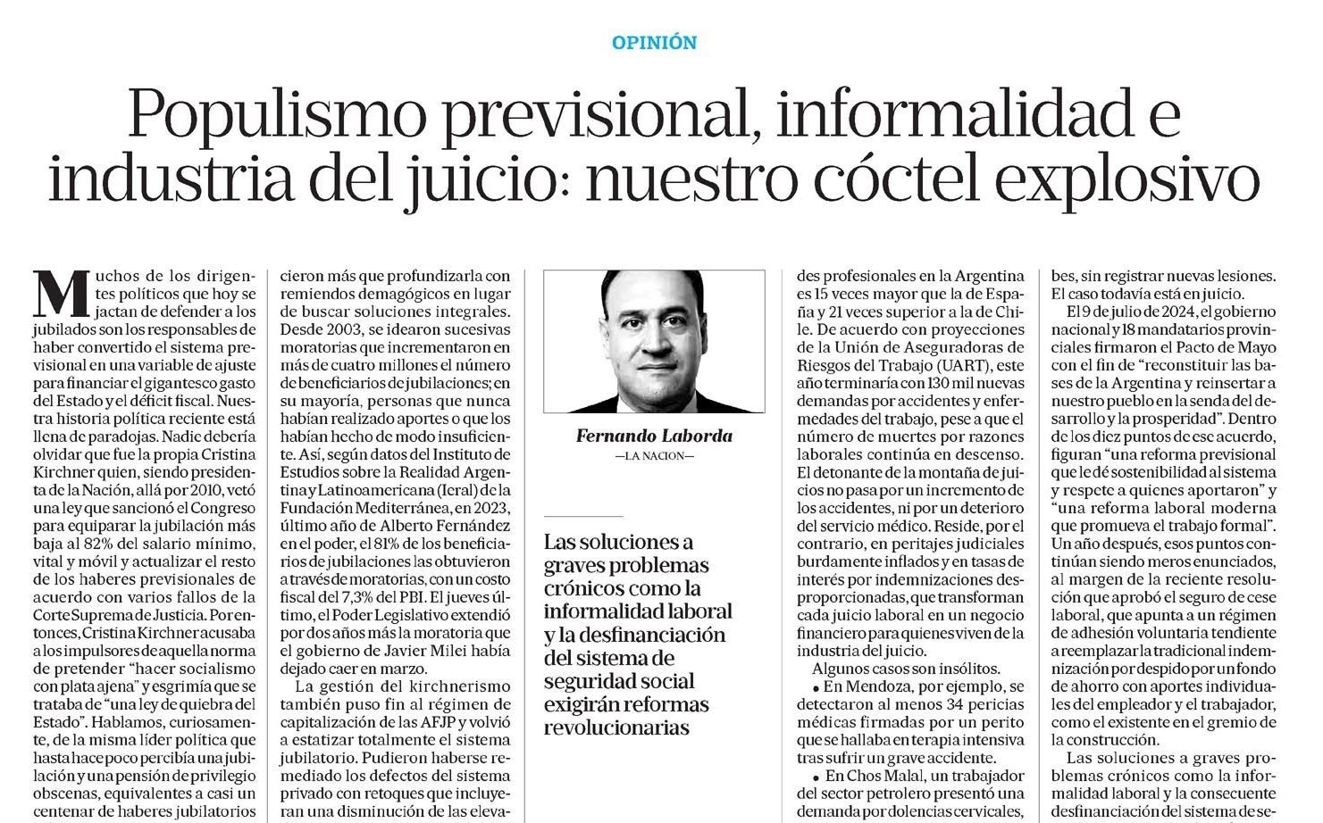Populismo previsional, informalidad e industria del juicio: nuestro cóctel explosivo