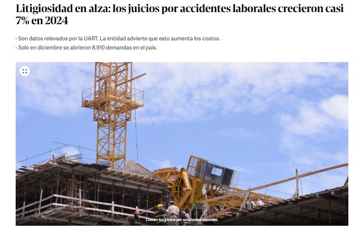 Litigiosidad en alza: los juicios por accidentes laborales crecieron casi 7% en 2024
