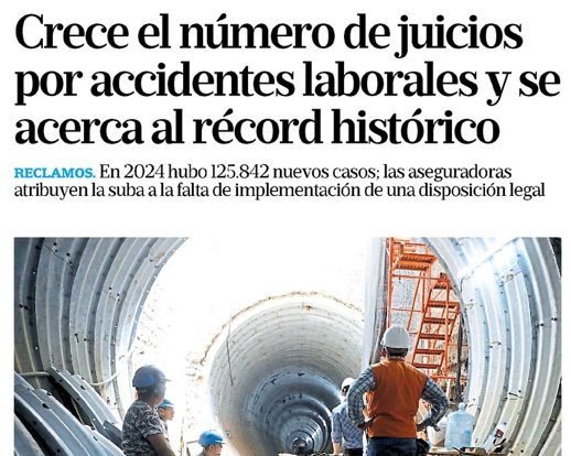 Crece el número de juicios por accidentes laborales y se acerca al récord histórico