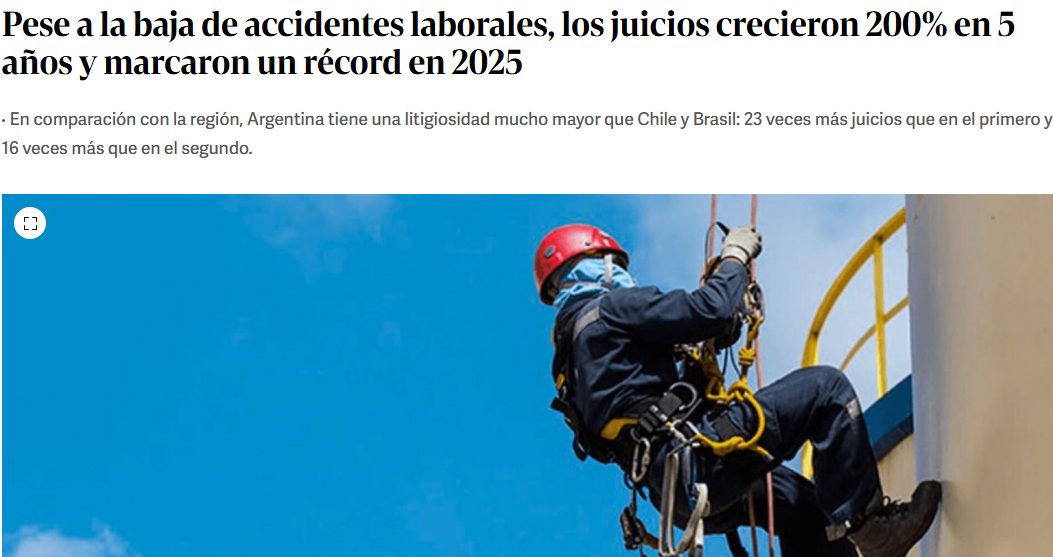 Pese a la baja de accidentes laborales, los juicios crecieron 200% en 5 años y marcaron un récord en 2025