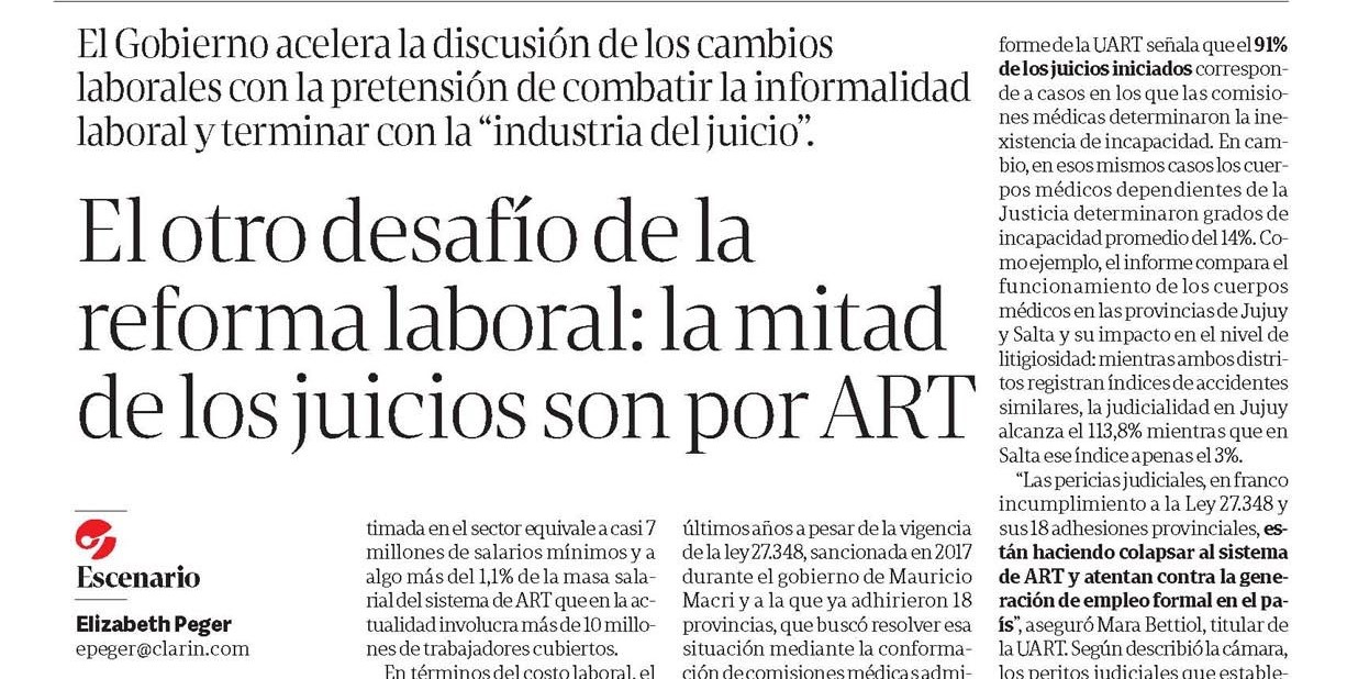 El otro desafío de la reforma laboral: la mitad de los juicios son por ART