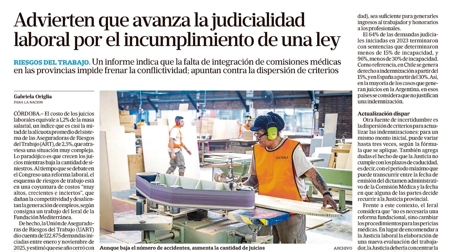 Advierten que avanza la judicialidad laboral por el incumplimiento de una ley