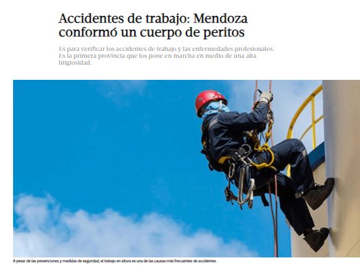 Accidentes de trabajo: Mendoza confirmó un cuerpo de peritos.