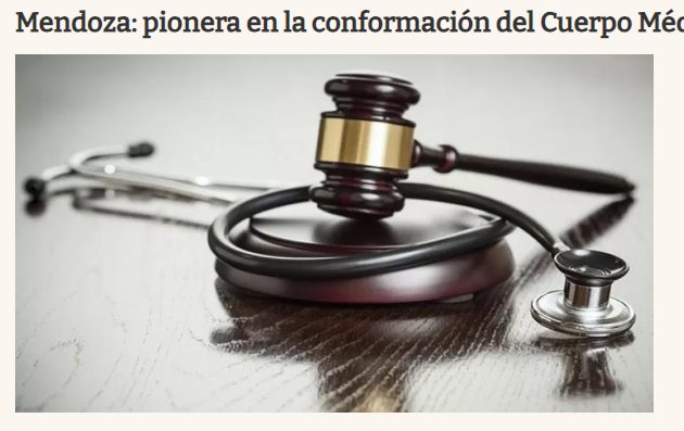 Mendoza: pionera en la conformación del Cuerpo Médico Forense