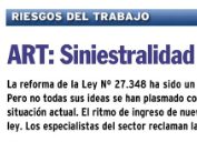 ART: Siniestralidad Estable, con Juicios en Alza