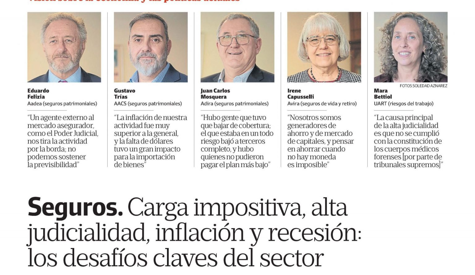 Seguros. Carga impositiva, alta judicialidad, inflación y recesión: los desafíos claves del sector